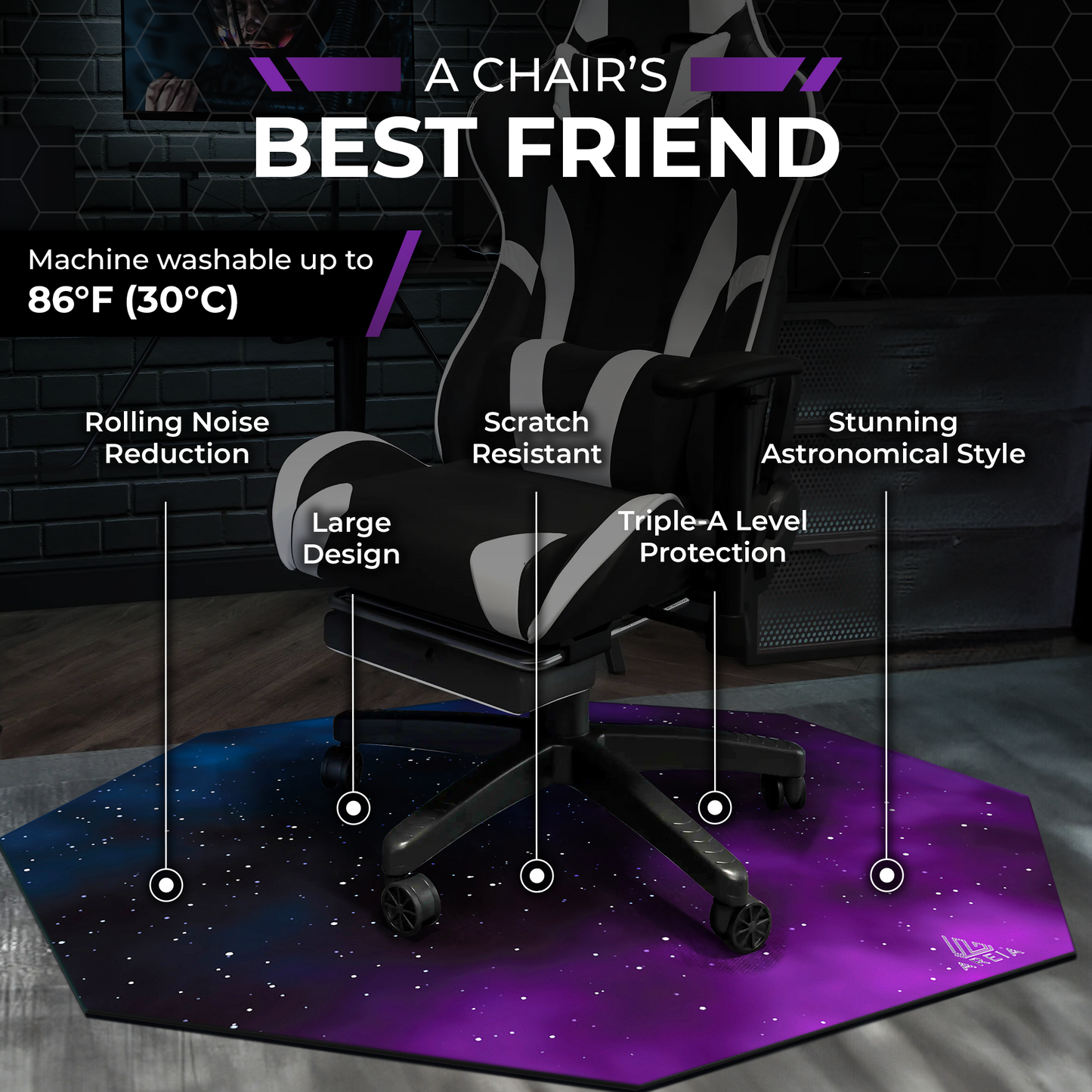 Purple Galaxy Chair Mat