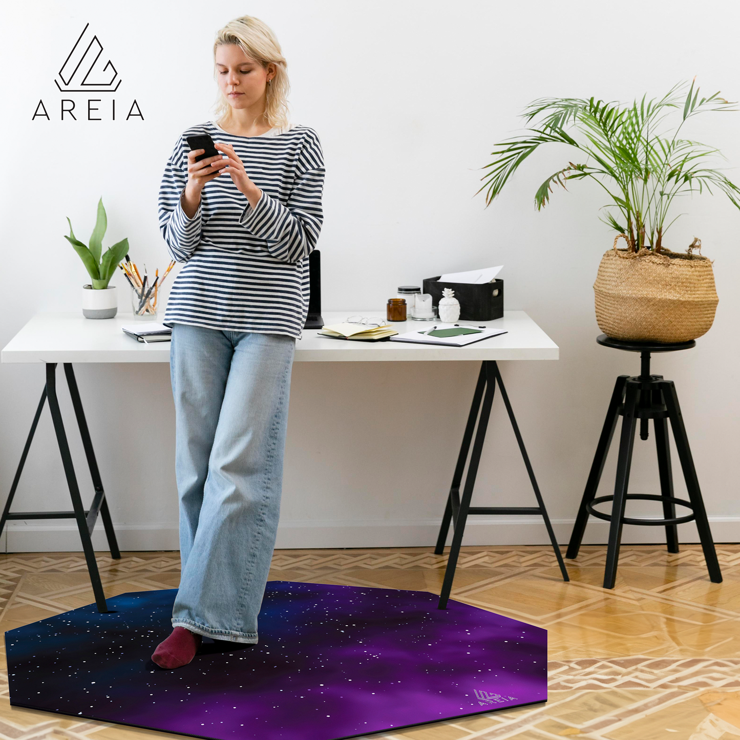 Purple Galaxy Chair Mat